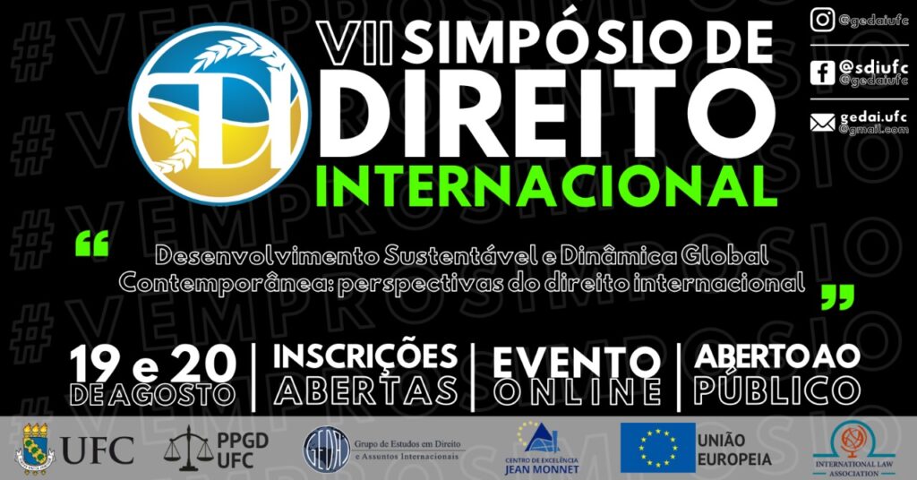 INSCRIÇÕES ABERTAS -VII SIMPÓSIO DE DIREITO INTERNACIONAL